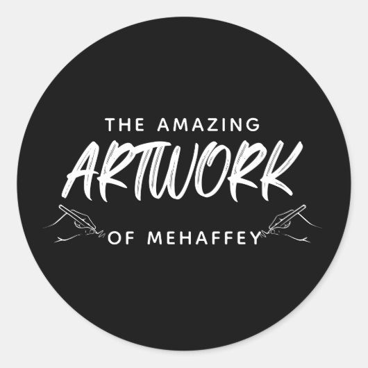 Sticker Rond Artiste noir blanc personnalisé (Devant)