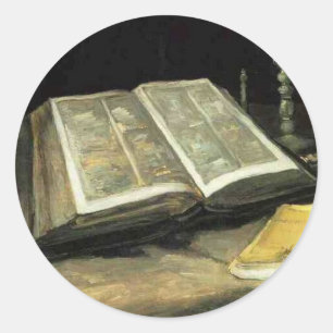 Sticker Rond Artiste vintage d'art de peinture de Van Gogh