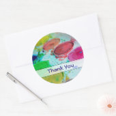 Sticker Rond Artistes Aquarelle Peinture Palette Merci (Enveloppe)