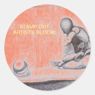 Sticker Rond Artistes et créateurs redoutent le bloc de l'artis