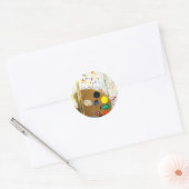 Sticker Rond Artistes Peinture Splatter et Palette de Peinture (Enveloppe)