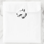 Sticker Rond Artistic Bull Terrier Chien race Design (Sac)
