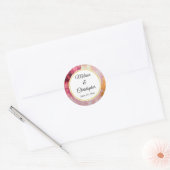 Sticker Rond Artistic Gold et rose Mariage Abstrait (Enveloppe)