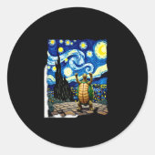 Sticker Rond Artistic Turtle Shirt Starry Night Turtle (1) (Devant)