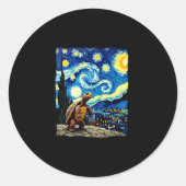 Sticker Rond Artistic Turtle Shirt Starry Night Turtle (2) (Devant)