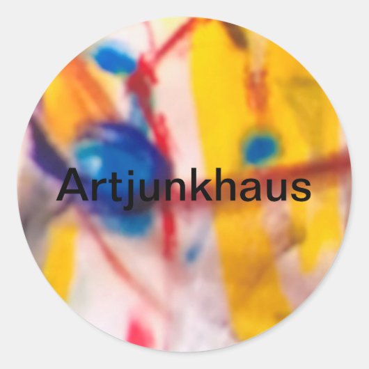 Sticker Rond Artjunkhaus Colibri Abstrait Jeff Hankamer fun (Devant)