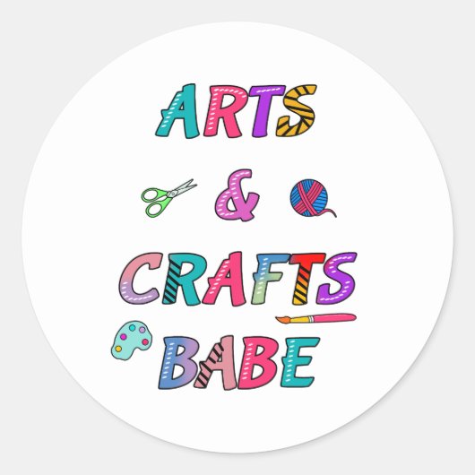 Sticker Rond Arts et artisanat Babe (Devant)