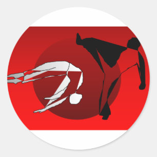 STICKER ROND ARTS MARTIAUX CAPOEIRA D'AUTOCOLLANT