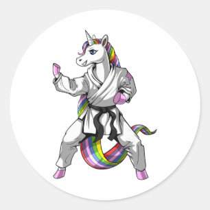 Sticker Rond Arts martiaux de karaté ninja licorne Judo kickbox