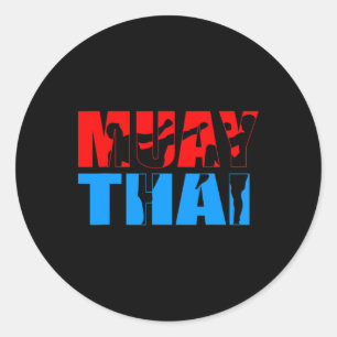 Sticker Rond Arts martiaux de kickboxing Boxe thaïlandaise Muay