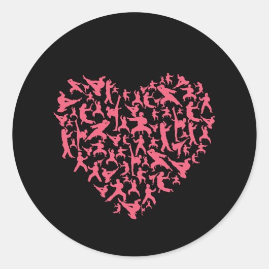 Sticker Rond Arts martiaux filles Karate Heart (Devant)