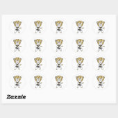 Sticker Rond Arts martiaux Leopard (Feuille)