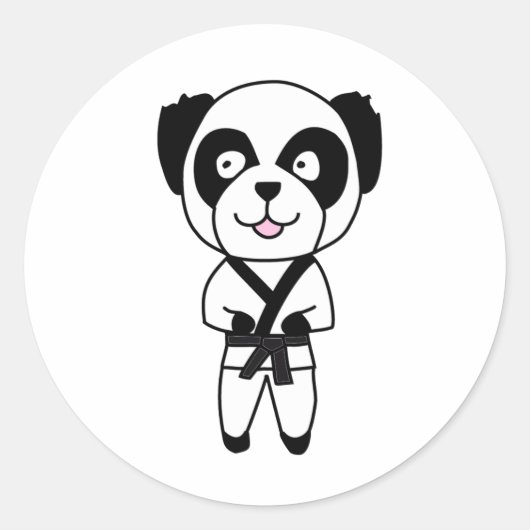 Sticker Rond Arts martiaux Panda Bear (Devant)