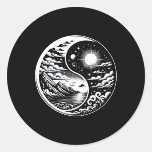 Sticker Rond Arts martiaux Tai Chi Yoga méditation Qigong Yin Y