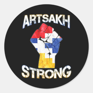 Sticker Rond Artsakh Forte défense Artsakh Arménie Manifestatio
