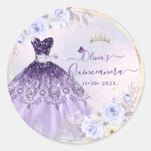 Sticker Rond ArtsApp H2 Ombre Violet Parkling Quinceanera