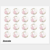 Sticker Rond ArtsApp H2 Roses Blush rose scintillant Quinceaner (Feuille)