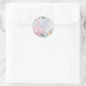 Sticker Rond ArtsApp H2 Roses Blush rose scintillant Quinceaner (Sac)