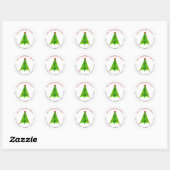 Sticker Rond Artsy Christmas Nom de retour Adresse (Feuille)