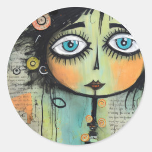Sticker Rond Artsy Ladies 8
