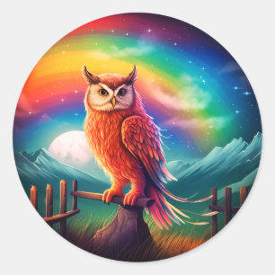 Sticker Rond Artsy Owl