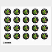 Sticker Rond Artsychoke Funny Veggie Artichoke Pun Dark BG (Feuille)