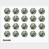 Sticker Rond Artwork de Skunk Flower Skunks Floral (Feuille)