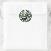 Sticker Rond Artwork de Skunk Flower Skunks Floral (Sac)