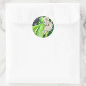 Sticker Rond Arum blanc Lily aquarelle tropicale florale (Sac)