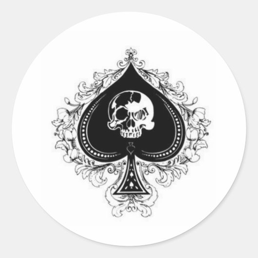 Sticker Rond as_de_pique1 (Devant)