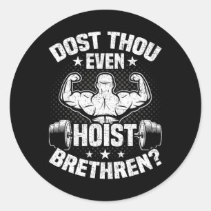 Sticker Rond As-Tu Même Faire De La Musculation Haltérophilie W
