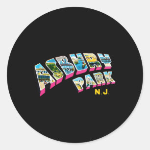 Sticker Rond Asbury Park New Jersey Nj