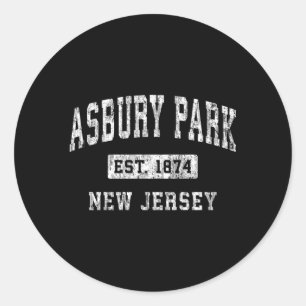 Sticker Rond Asbury Park New Jersey Nj Établissement Sports