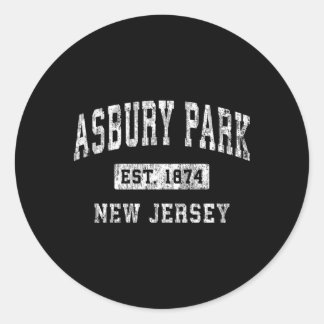 Sticker Rond Asbury Park New Jersey Nj Établissement Sports