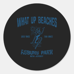 Sticker Rond Asbury Park New Jersey Nj Funny Plages Vintages Te