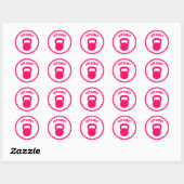 Sticker Rond Ascenseur Lourd Avec Une Kettlebell - (Feuille)