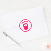 Sticker Rond Ascenseur Lourd Avec Une Kettlebell - (Enveloppe)