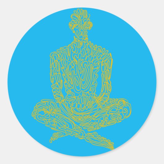 Sticker Rond Ascétique (bébé avec jaune) (Devant)