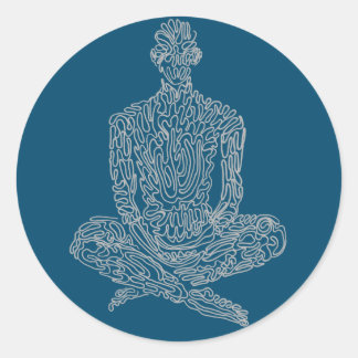 Sticker Rond Ascétique (marine avec gris)