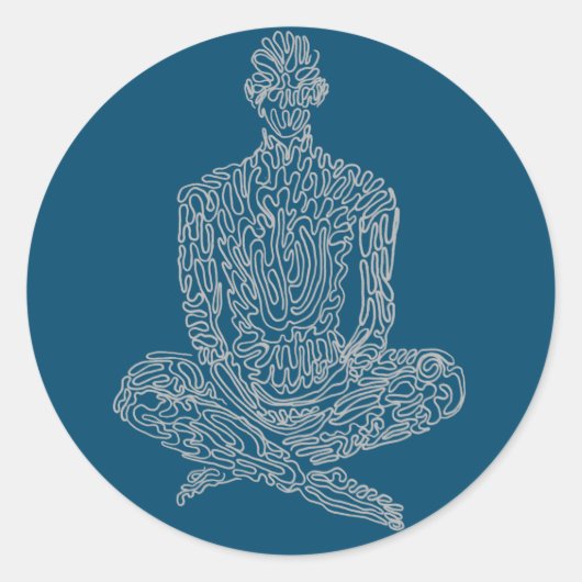 Sticker Rond Ascétique (marine avec gris) (Devant)