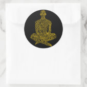 Sticker Rond Ascétique (noir avec jaune) (Sac)