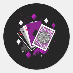 Sticker Rond Asexuality Ace Drapeau Jouer des cartes Queer Lgbt