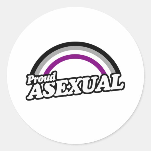Sticker Rond Asexuel et Fier (Devant)