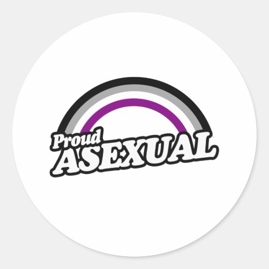 Sticker Rond Asexuel et fier (Devant)