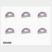 Sticker Rond Asexuel et fier (Feuille)