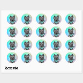 Sticker Rond Ash Cairn Terrier (Feuille)