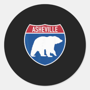 Sticker Rond Asheville Caroline du Nord Nc Autoroute Interstate