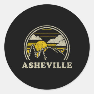 Sticker Rond Asheville Caroline du Nord Nc T Shirt Vintage Rand