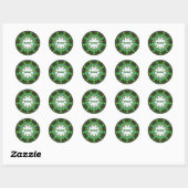 Sticker Rond ASHTON ~ Personalized Paua Shell Fractal ~ Classic (Feuille)