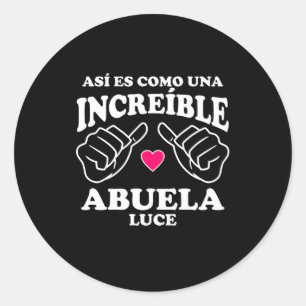 Sticker Rond Así es como una incrédule Abuela Luce